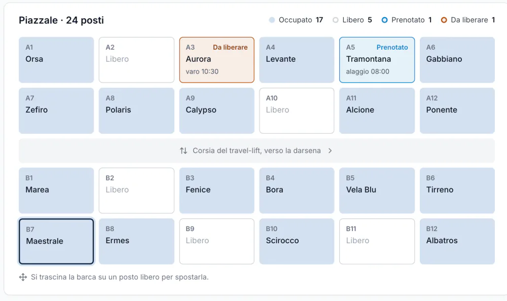 La mappa del piazzale